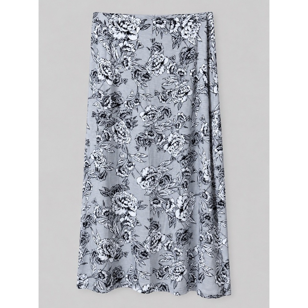 Floral Jersey Knit Maxi Skirt XL Coastal Beachy Bohemian